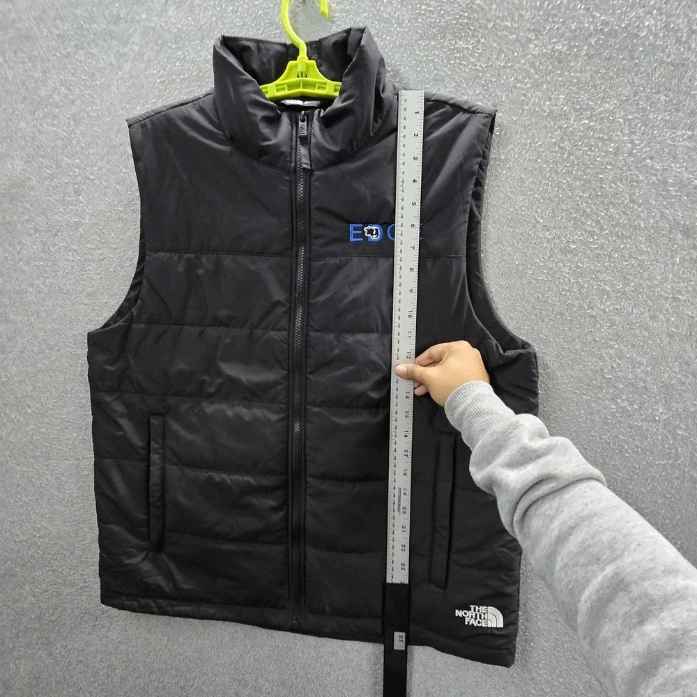The North Face Men Jacket‎ L Black Embroidered Vest Everyday Insulated